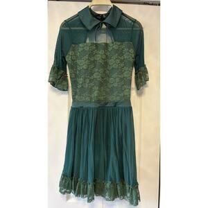 Weissman Lyrical dance costume girls green dress (see measurements in pictures)
